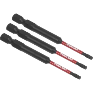 Image of Sealey Impact Power Tool Torx Screwdriver Bits T10 75mm Pack of 3