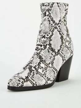 image of Public Desire Charlie Ankle Boot - Snake Print, Snake, Size 3, Women