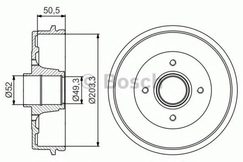 Image of Bosch 0 986 477 214 Brake Drum Rear Axle, 234mm Brake Drum (123)