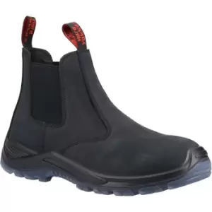 Image of Mens Banjo Grain Leather Safety Boots (11 UK) (Black) - Hard Yakka