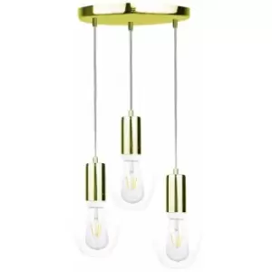 image of Keter Verre Cluster Pendant Ceiling Light Gold, 30cm, 3x E27