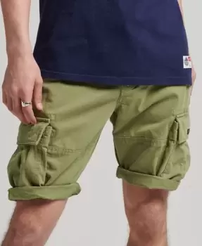 Image of Superdry Mens Organic Cotton Vintage Core Cargo Heavy Shorts Green / Trekking Olive - Size: 28