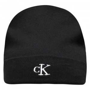 Image of Calvin Klein Junior Boys Monogram Beanie - Black BEH