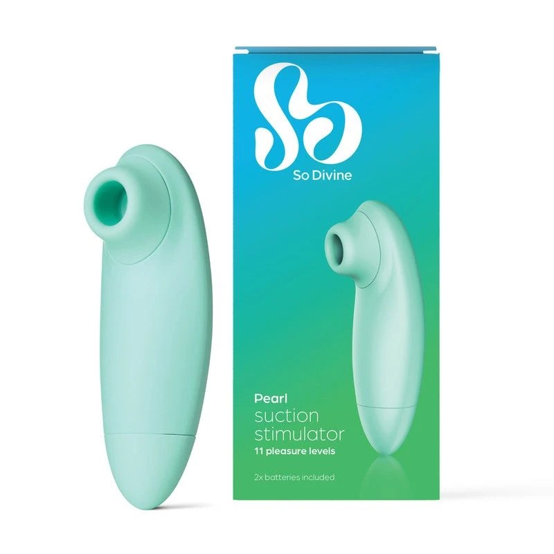Image of So Divine Pearl Clitoral Suction Stimulator Aqua female