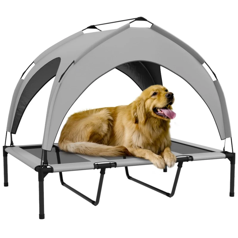 Image of PawHut Pawhut - Cooling Raised Dog Bed w/ Breathable Mesh, for l Dogs Grey 5056725507244