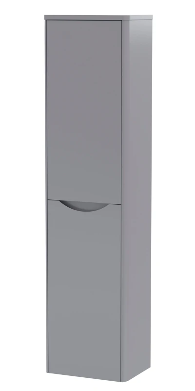 Image of Balterley Wall Hung 2 Soft Close Door Tall Unit Satin Grey 400mm Grey