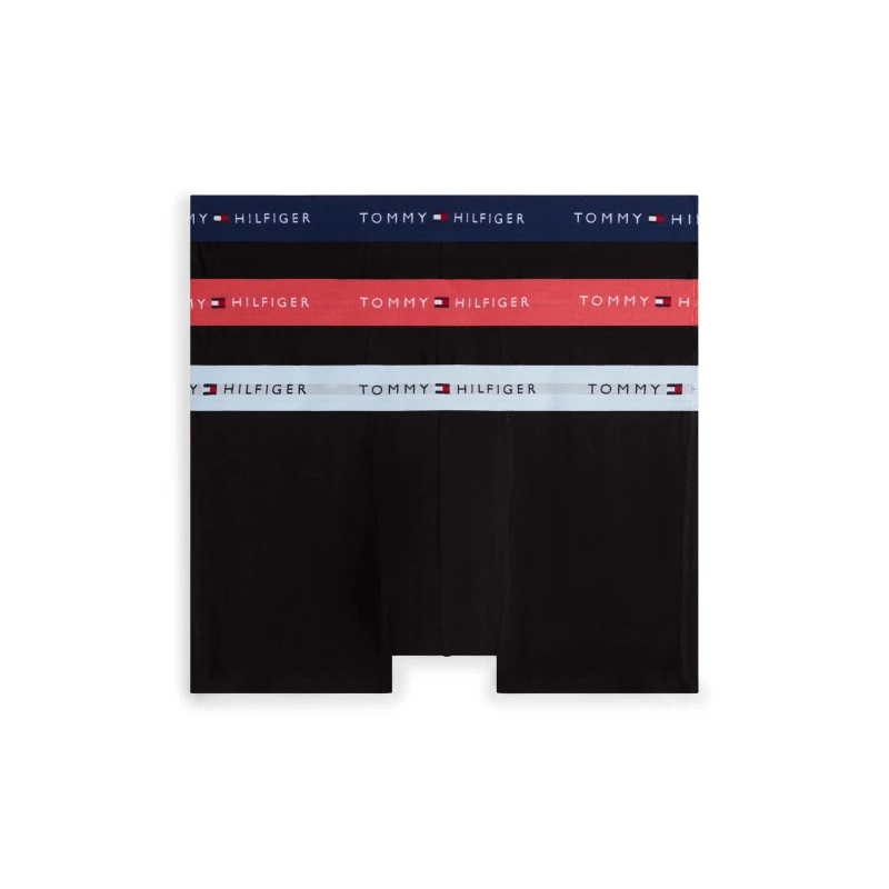 Image of Tommy Hilfiger 3 Pack Logo Waistband Trunks Cran/Blu/Sky male X Large