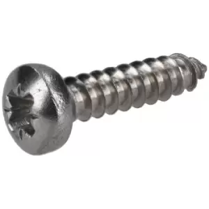 image of R-TECH 337124 Pozi Pan Head Self-Tapping A2 S/St Screws No. 4 13.0m...