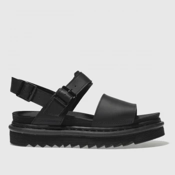 image of Dr. Martens Womens Voss Leather Double Strap Sandals - Black - UK 3