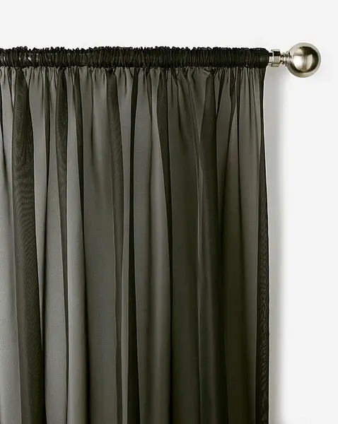 Image of Plain Dye Voile Pairs Top Slots Black 122CM XJ86201