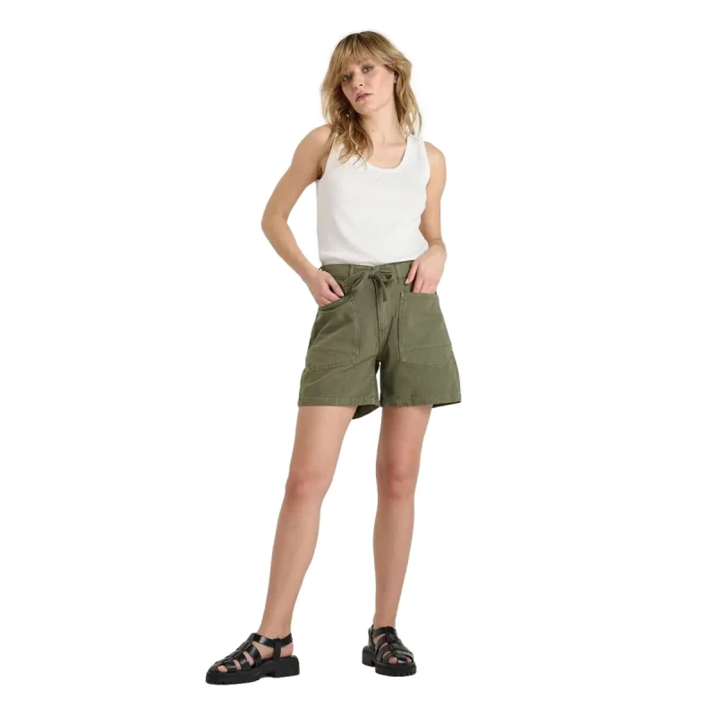Image of Le Temps des cerises Womens high waist shorts Le Temps des cerises Mado Vert Female 28