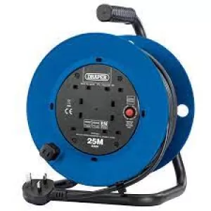 Image of Draper 230V Four Socket Industrial Cable Reel (25M)