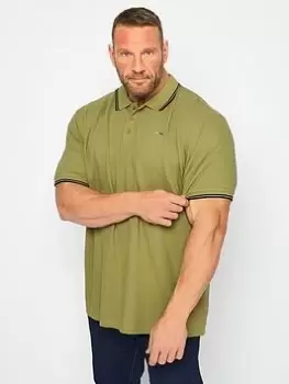 Image of BadRhino Tipped Polo - Green, Size 2XL, Men