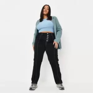 image of Missguided Plus Fray Stitch Wrath Jeans Co Ord - Black