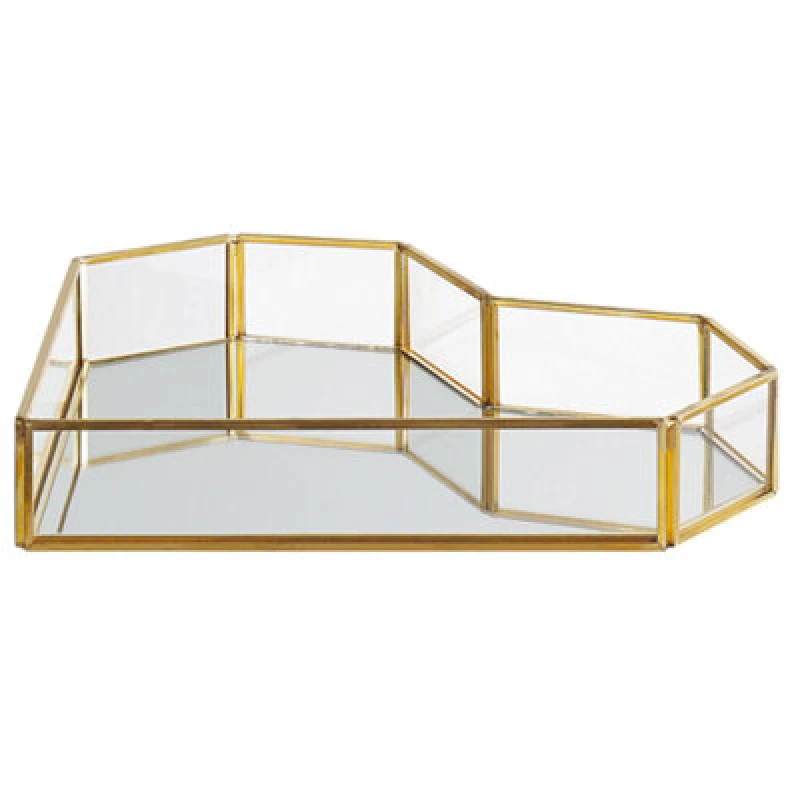 Image of Beliani Decorative Tray Heart Pontivy Glass Gold