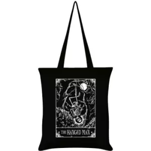 image of The Hanged Man Tote Bag (One Size) (Black/White) - Deadly Tarot