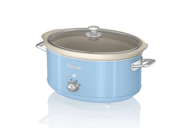 Image of Swan 6.5L Slow Cooker Retro Blue - Swan 31782