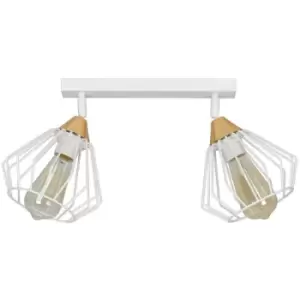 image of Emibig Vesta White Twin Ceiling Spotlight Wire Shades 2x E27