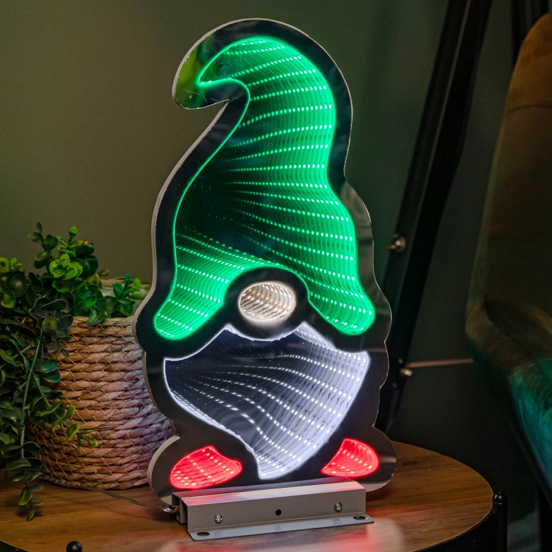 Image of 40cm Infinity Gonk with Hat on Metal Base with Green, White and Red LEDs