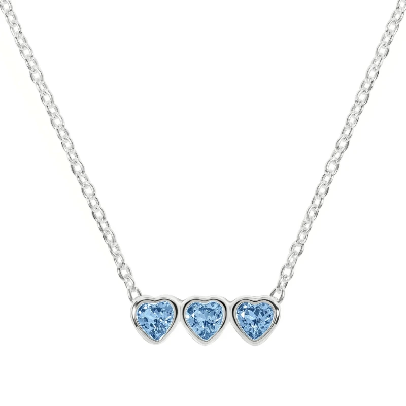 Image of Radley Sterling Silver Blue Stones Triple Heart Necklace