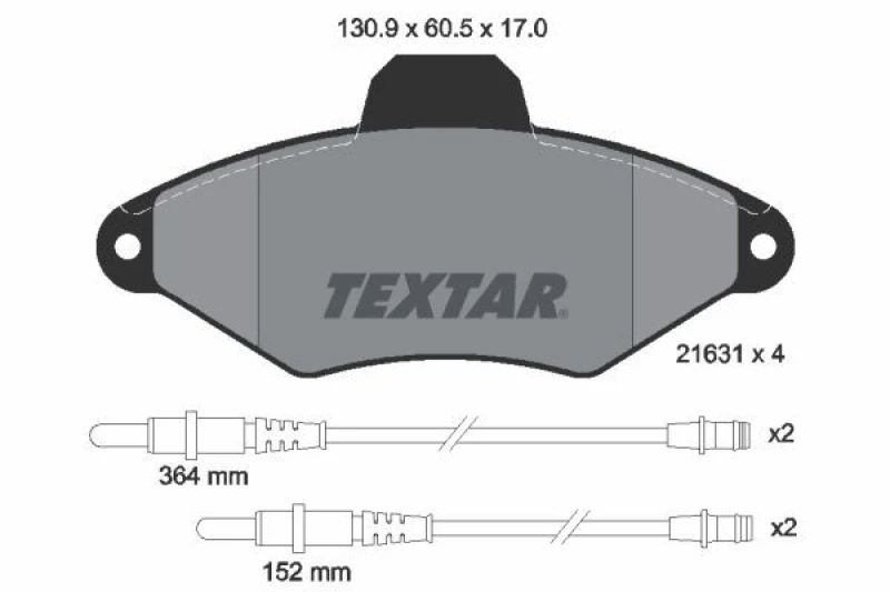 Image of Brake pad set TEXTAR 2163102