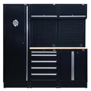 Image of Bunker Modular Storage Combo With Hardwood Worktop (11 Piece)