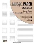 Image of music paper notebook guitar chord standard staff and tablature