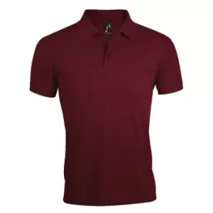 Image of SOLs Mens Prime Pique Plain Short Sleeve Polo Shirt (3XL) (Burgundy)