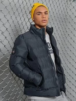 Image of Superdry Ultimate Radar Quilt Jacket, Dark Grey, Size XL, Men