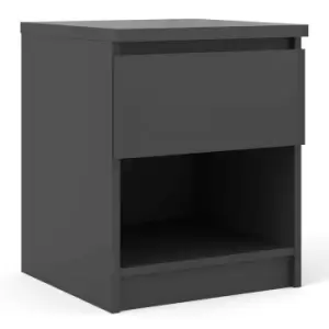 Naia Bedside Table 1 Drawer 1 Shelf, Black Matt