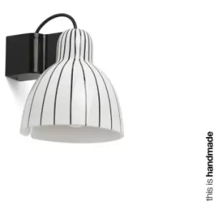 image of Faro Venice White Dome Wall Lamp Stripes