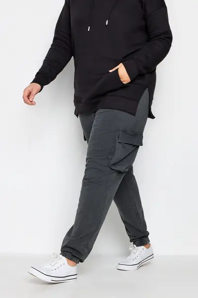Image of Yours Acid Washed Cargo Jogger, Grey, Size 30-32, Women
