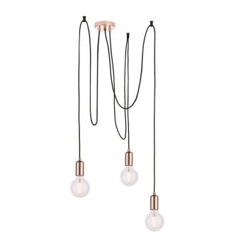 Image of Endon Studio - 3 Light Cluster Pendant Copper Plate, E27