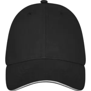 image of Elevate Unisex Adult Darton Sandwich 6 Panel Cap (One Size) (Solid Black)