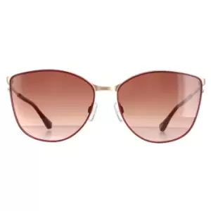 Cat Eye Matte Gold Burgundy Red TB1526 Hope Sunglasses