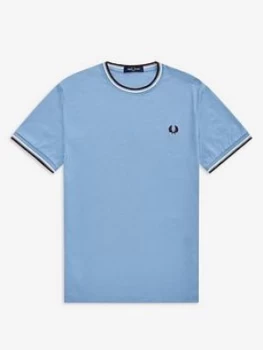 image of Fred Perry Twin Tipped T-Shirt, Sky Size M Men