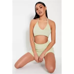 I Saw It First Green Marl Knitted Bralet Co-Ord - Green