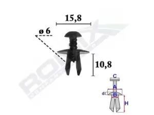 Image of ROMIX Clip, trim-/protection strip C70354 MERCEDES-BENZ,E-Klasse Limousine (W211),C-Klasse Limousine (W204),E-Klasse Limousine (W212),190 (W201)