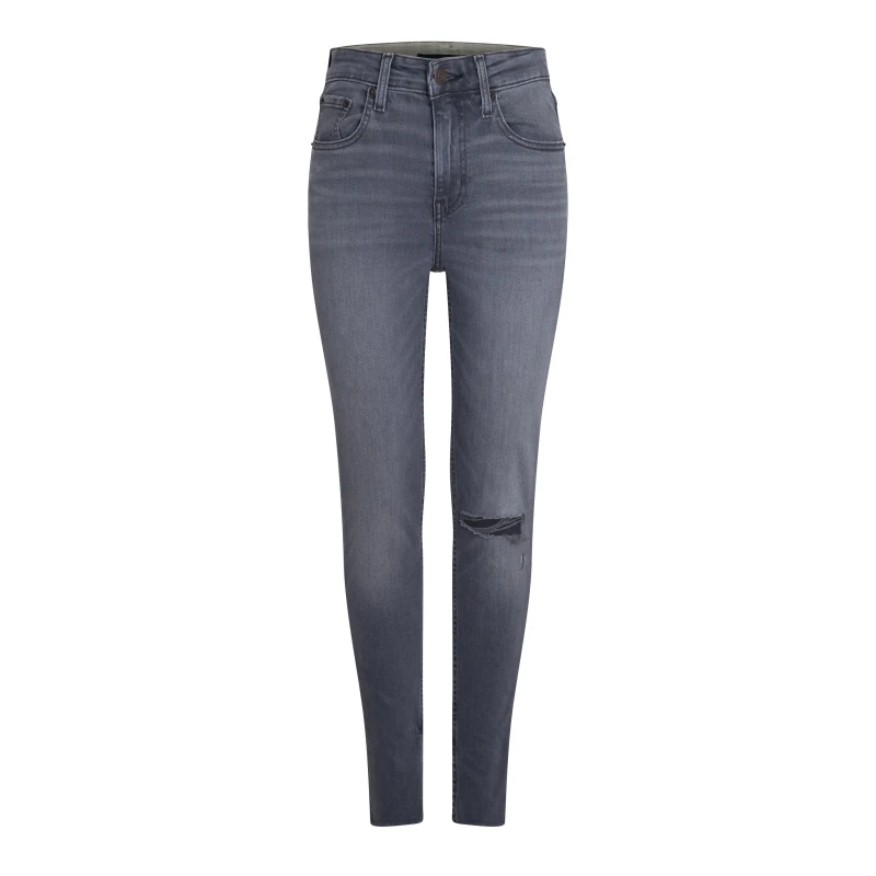 Image of Levis 721 Split Hem Skinny Jeans - Black 25 L28