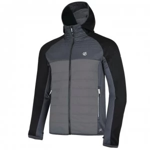 Dare2B Coordinate Hybrid Hooded Baffled Jacket - Blk/Alu/Ebny