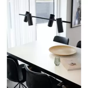 Image of Alanis Bar Pendant Ceiling Light Black GU10