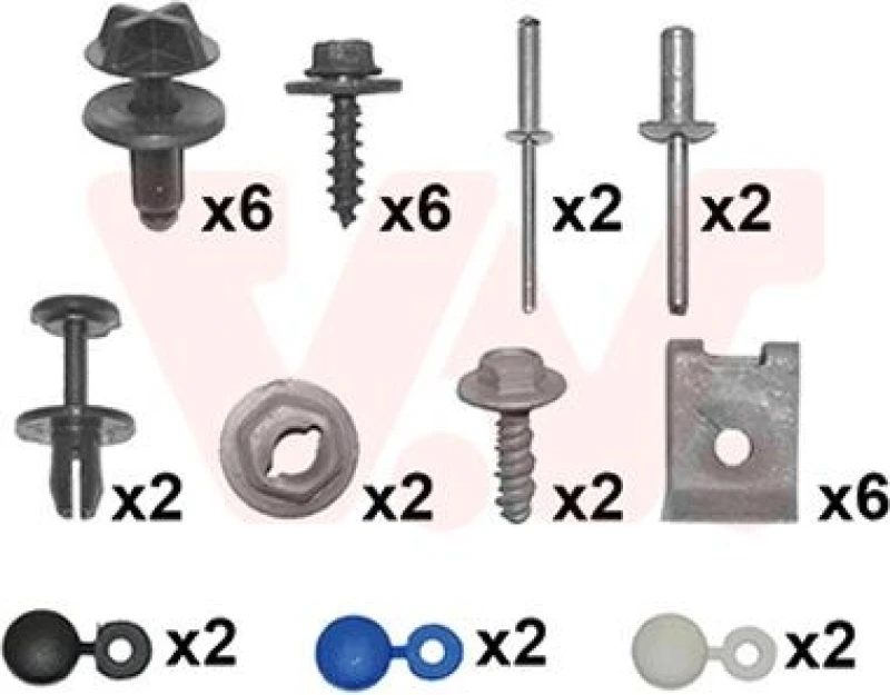 Image of VAN WEZEL Mounting Kit, bumper VAN WEZEL 1883794