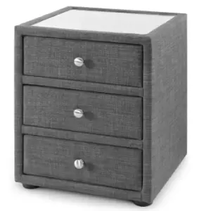 Julian Bowen Sorrento 3 Drawer Bedside Slate Linen