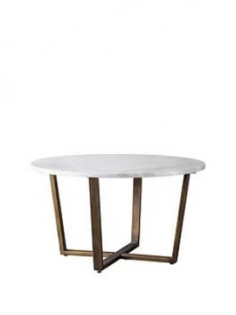 image of Hudson Living Cleo Round Marble Coffee Table - White