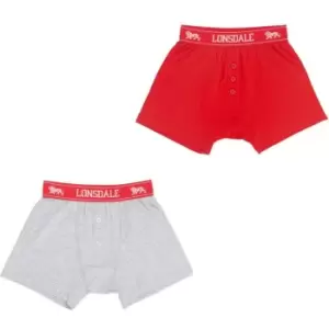 image of Lonsdale 2 Pack Boxers Junior - Grey