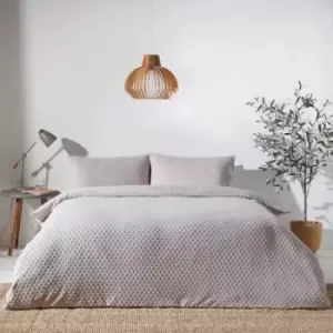 Image of The Linen Yard Tufted Polka Dot Duvet Cover Set (Single) (Stone)