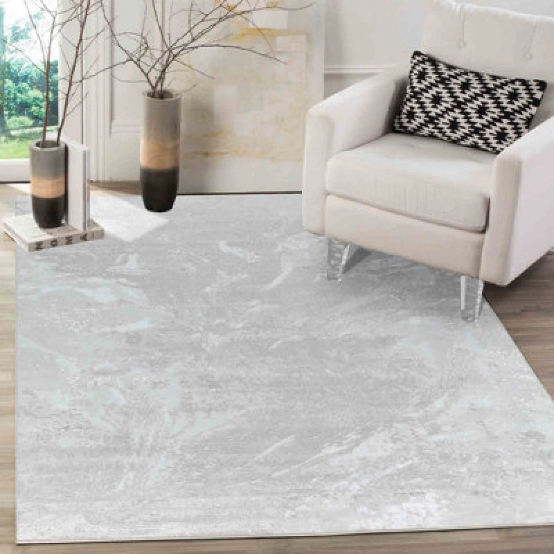Image of Smart Living Modern Soft Carved Area Rug, Living Room Carpet, Kitchen Floor, Bedroom Soft Rugs 80Cmx150Cm- Serenity (268 Stone)