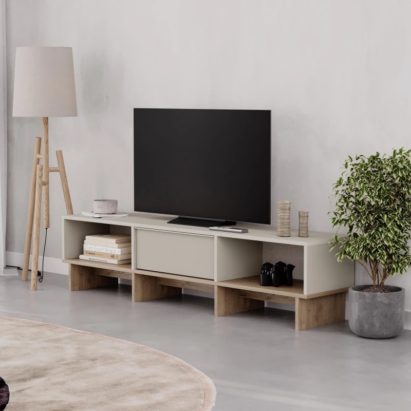 Image of Decortie Yuki' Modern TV Stand with Storage 170cm for 70" TVs Size: 1 Pack Multicolor Unisex 1 Pack