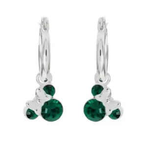 Image of Disney Minnie Silver Plated May Birthstone Hoop Earrings EF00509SMAYL.PH
