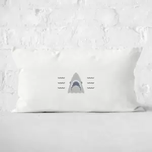 Image of Jaws Mini Shark Rectangular Cushion - 30x50cm - Soft Touch